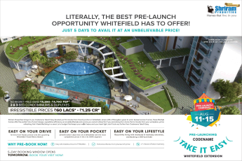 Book 2 & 3 bed condominiums & duplexes at Shriram Codename Take It Easy in Bangalore